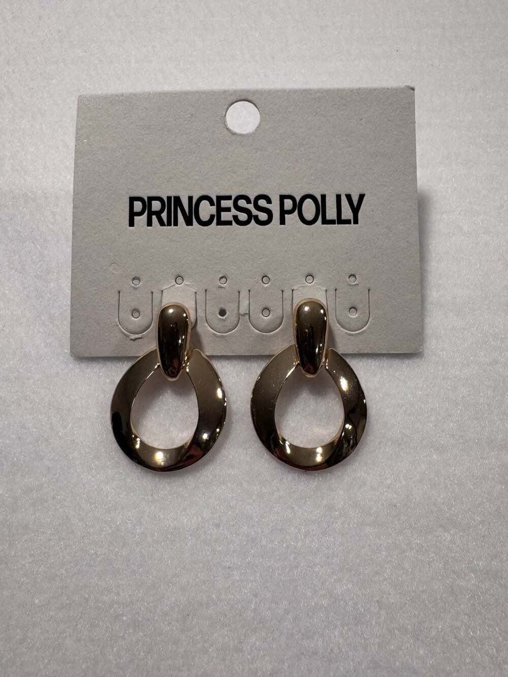 Princess Polly Gold Tone Teardrop Hoop Earrings Statement Jewelry NWT